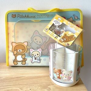 San-X Rilakkuma Spinning Pen Holder, Stickers, and Binder